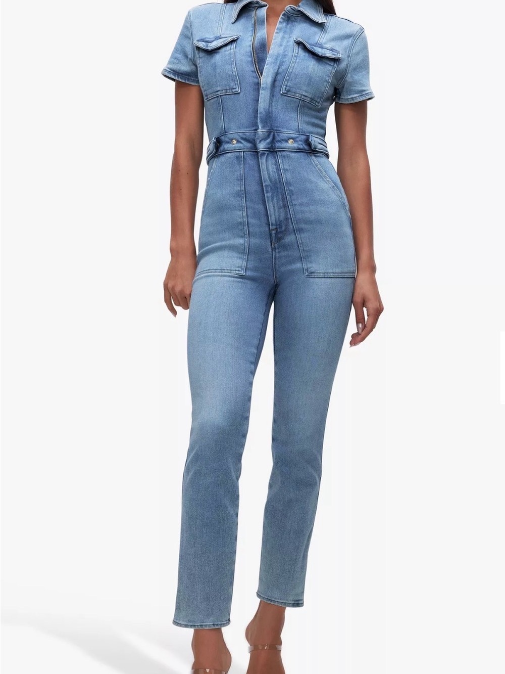 Good American utility jumpsuit jeans